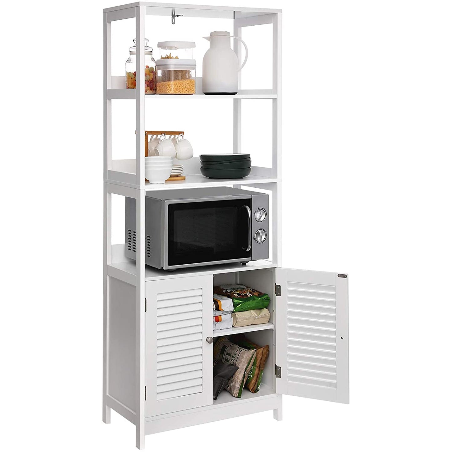 Nancy's Cleverly 2 Badkamermeubel - Badkamerkasten - Kast - Wit - 60 x 32.5 x 122 cm