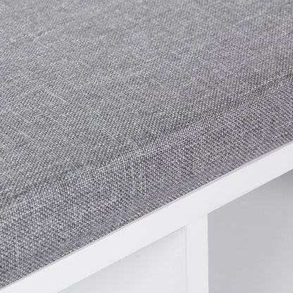 Nancy's Unhos Schoenenrek - Schoenenbank - Opbergbank - Wit / Grijs - ± 105 x 30 x 50 cm