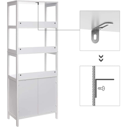 Nancy's Cleverly 2 Badkamermeubel - Badkamerkasten - Kast - Wit - 60 x 32.5 x 122 cm