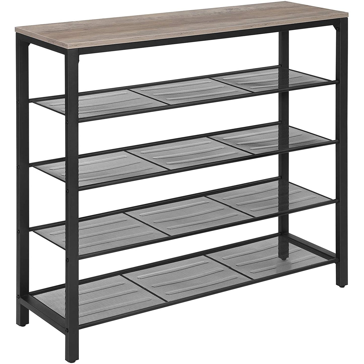 Nancy's Shoe Cabinet - 5 layers - Shoe rack - Shoe bench - Gray black - Industrial - 100 x 30 x 92.5 cm