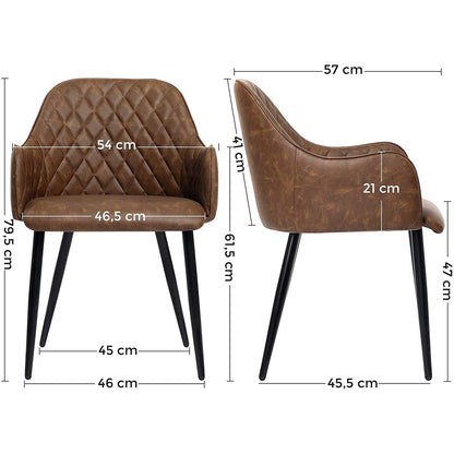Chaise de salle à manger Nancy's Klickitat - Chaise de loisirs moderne et élégante - Chaises de salle à manger - Pieds en métal - Gris - 61 x 55 x 77 cm (L x L x H)