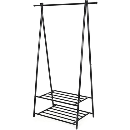 Nancy's Edroso Kledingstandaard - Kledingrek - Kledingstang - Schoenenrek - Zwart - ± 90 x 40 x 155 cm