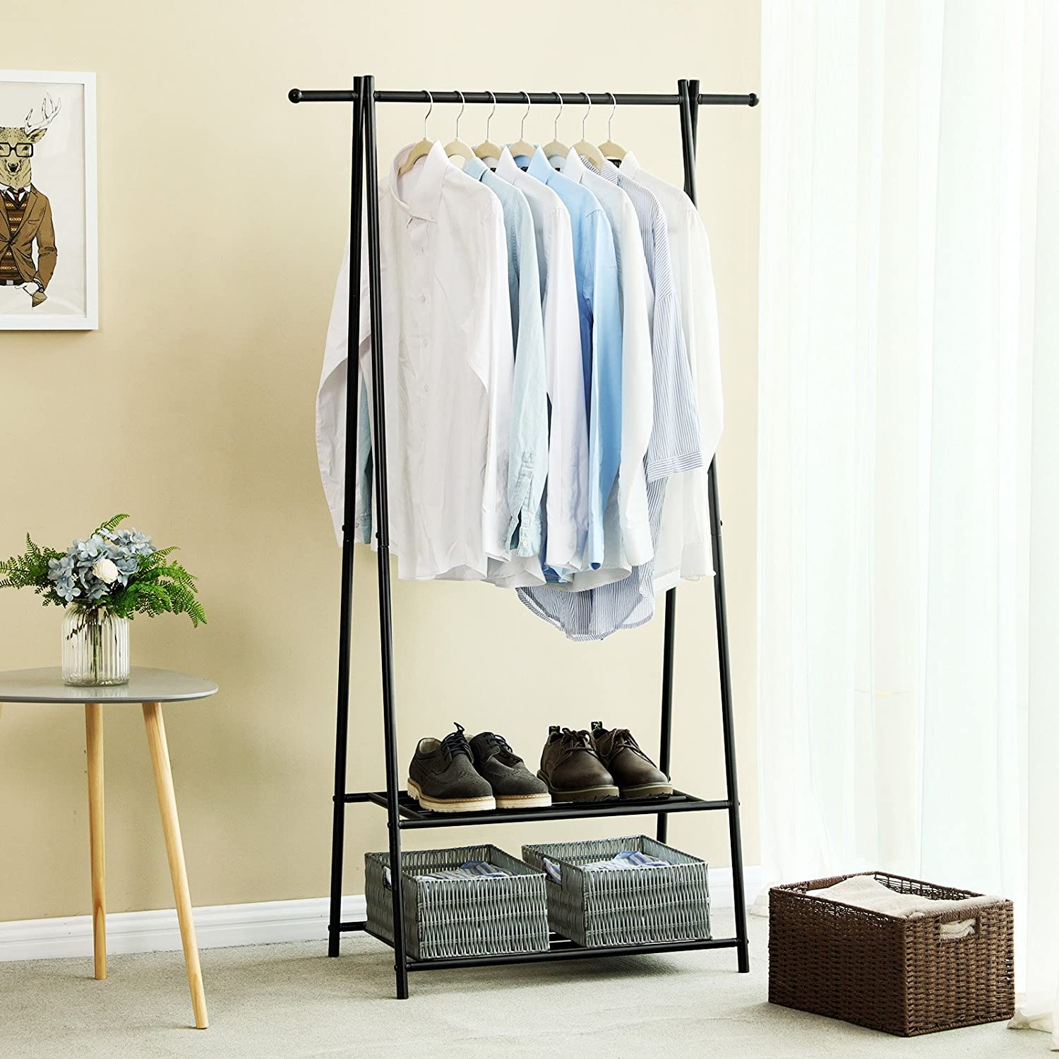 Nancy s Edroso Clothes rack Clothes rail Shoe rack Black 90 Nancy Homestore