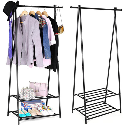 Nancy's Edroso Kledingstandaard - Kledingrek - Kledingstang - Schoenenrek - Zwart - ± 90 x 40 x 155 cm