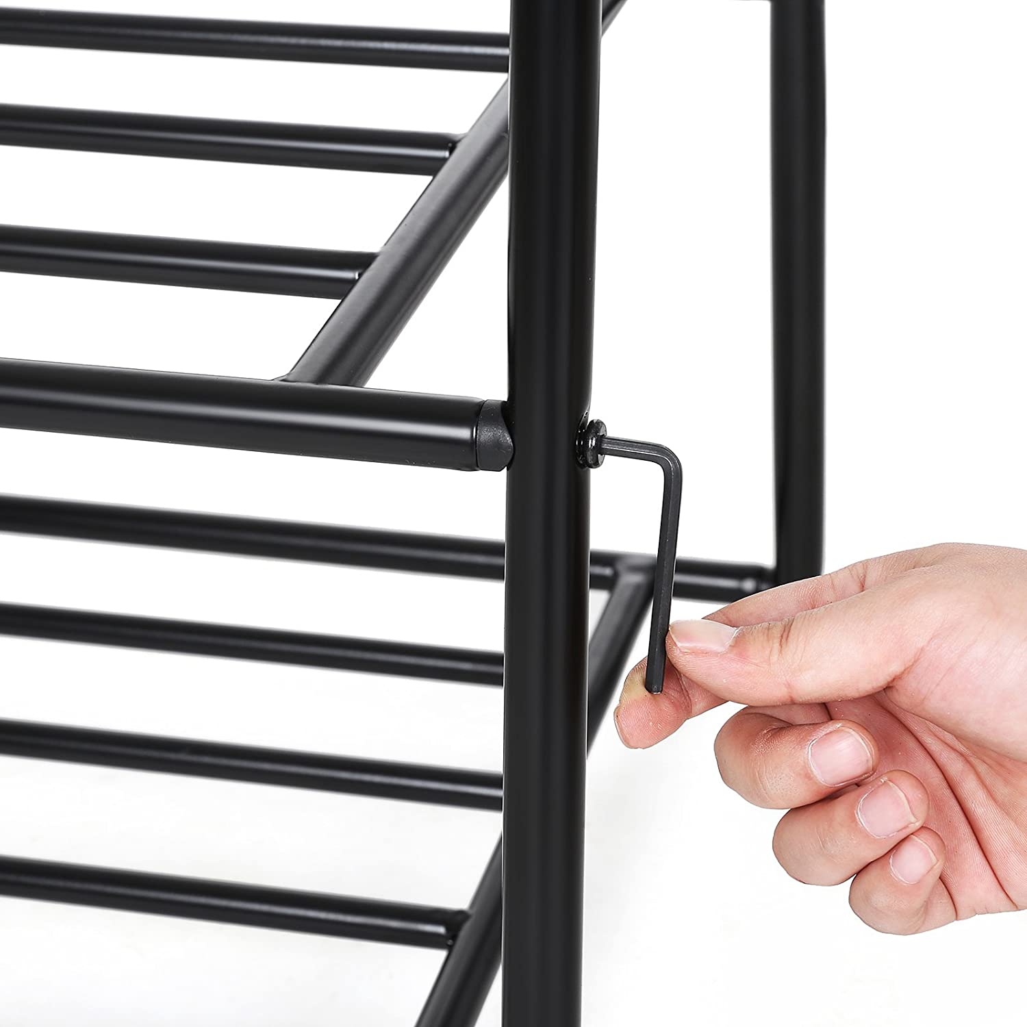 Nancy's Edroso Kledingstandaard - Kledingrek - Kledingstang - Schoenenrek - Zwart - ± 90 x 40 x 155 cm