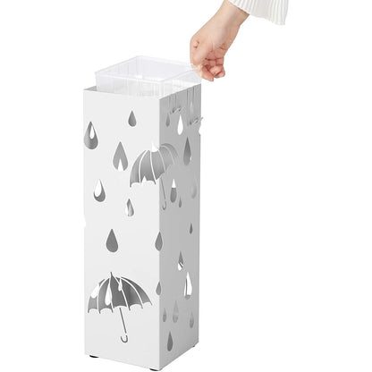 Nancy's Umbrella Stand White - Metal Umbrella Stand with Rain Motif 49 CM High