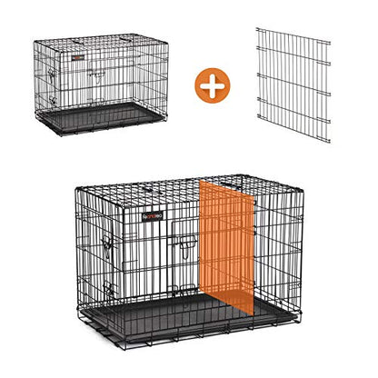 Cage à chien de Nancy - Banc - Caisse à chien - 2 portes - Chiens - Chenil - 92,5 x 57,5 ​​x 64 cm