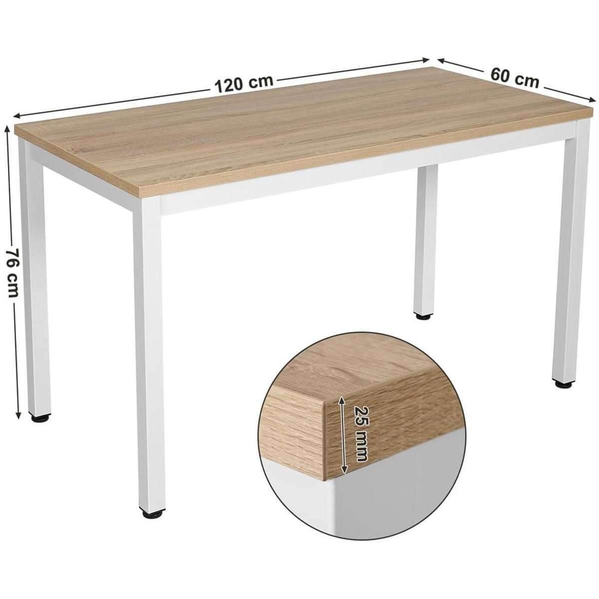 Nancy's Bureau Eikenhout - Computer Tafel Wit - Bureaus 120 x 76 x 60 - Nancy HomeStore