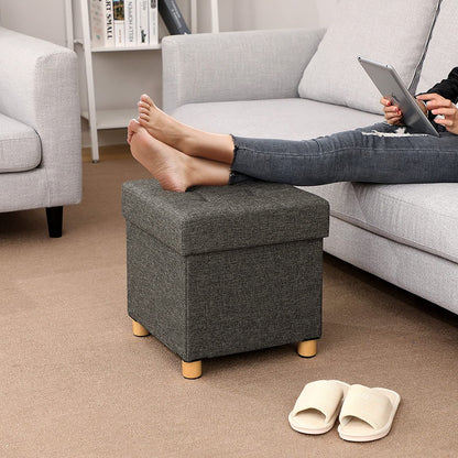 Nancy's Small Hocker - Chaise avec espaces de rangement - Tabouret avec rangement - Pouf - Gris