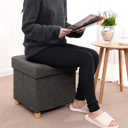 Nancy's Small Hocker - Chaise avec espaces de rangement - Tabouret avec rangement - Pouf - Gris