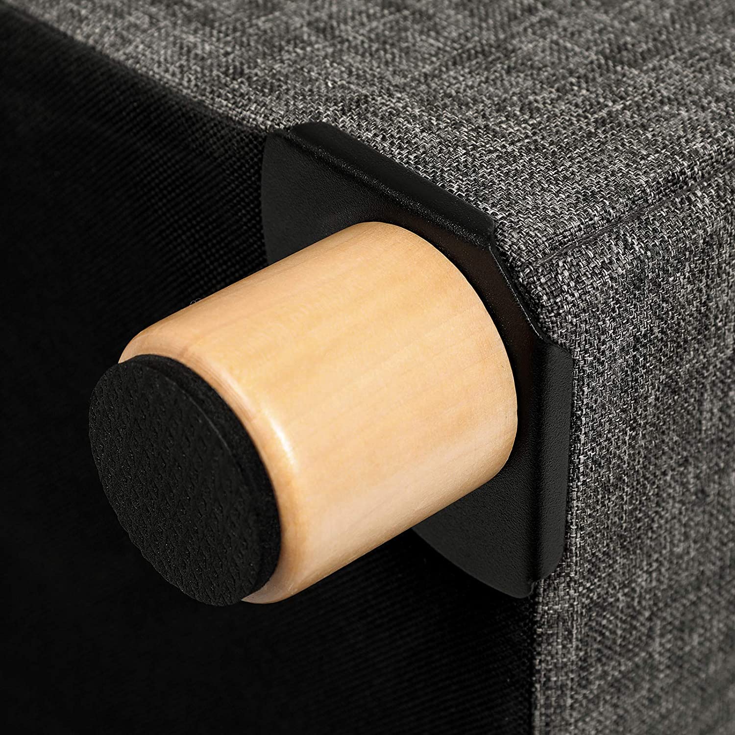 Nancy's Kleine Hocker - Zitstoel Met Opbergruimtes - Kruk Met Opslag - Poef - Grijs - ± 40 x 40 x 40 cm