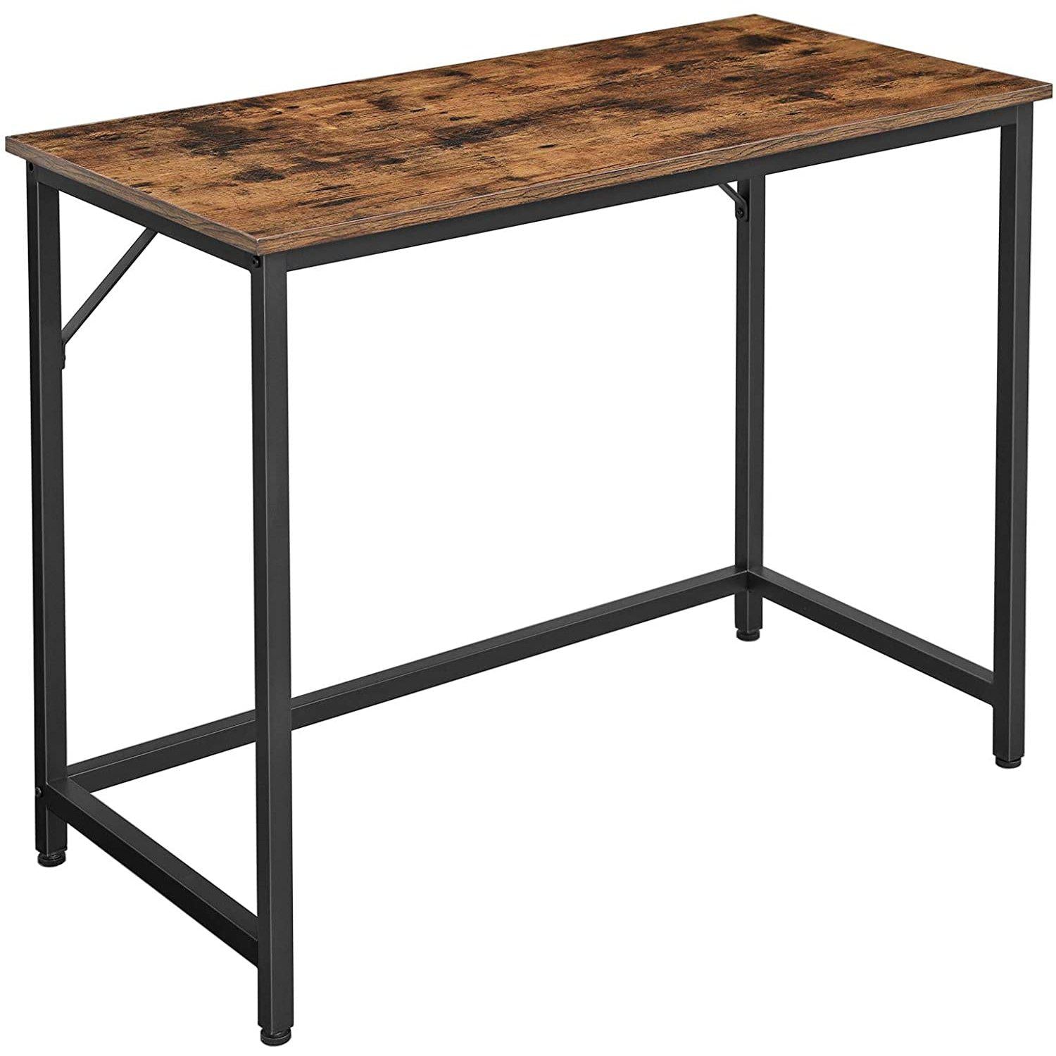 Nancy's Whatcom Bureau - Industriële Werktafel - Computertafel - Bruin / Zwart - 100 x 50 x 75 cm