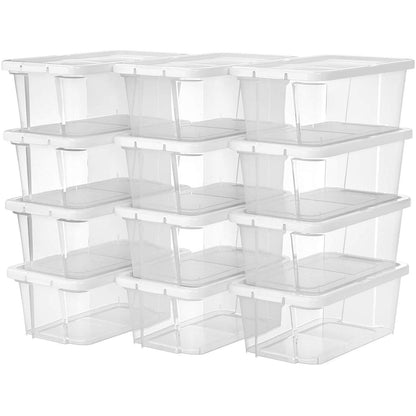 Nancy's  Schoenendoos - Set van 12 - Transparante Opbergdoos  - Plastic Deksel - 35 x 20 x 12,5 cm