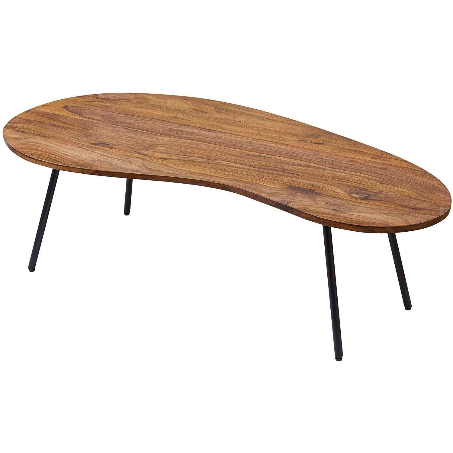 Table basse en bois de Nancy - Table plate moderne - Table en tronc d'arbre - Table - Bois de Sheesham - 122 x 36 x 63 cm