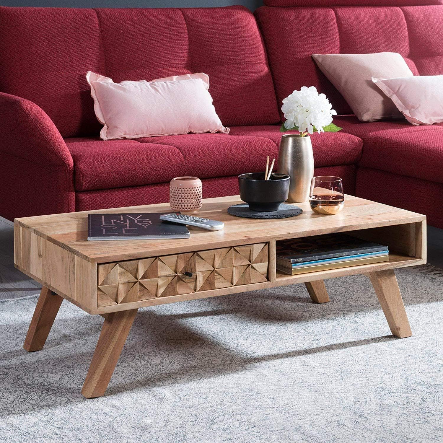 Nancy's Muaba Salontafel - Koffietafel - Massief Acaciahout - 95 x 50 x 35 cm