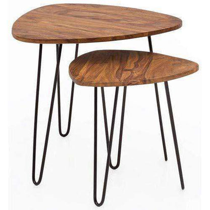 Nancy's Nesttafels -Massief - Houten Bijzettafels - 60 x 56 x 60 cm