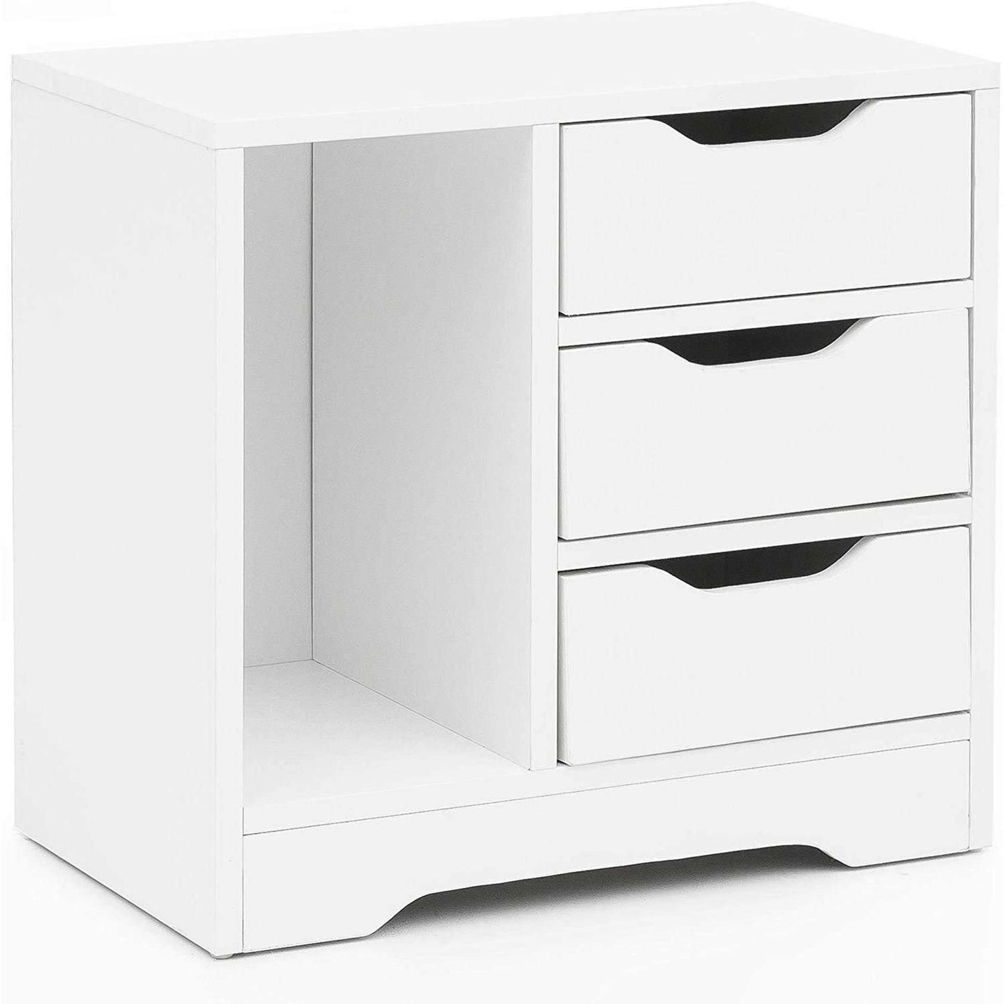 Nancy's Bedside Table - Wooden Cabinet - White -49 x 50 x 30 cm