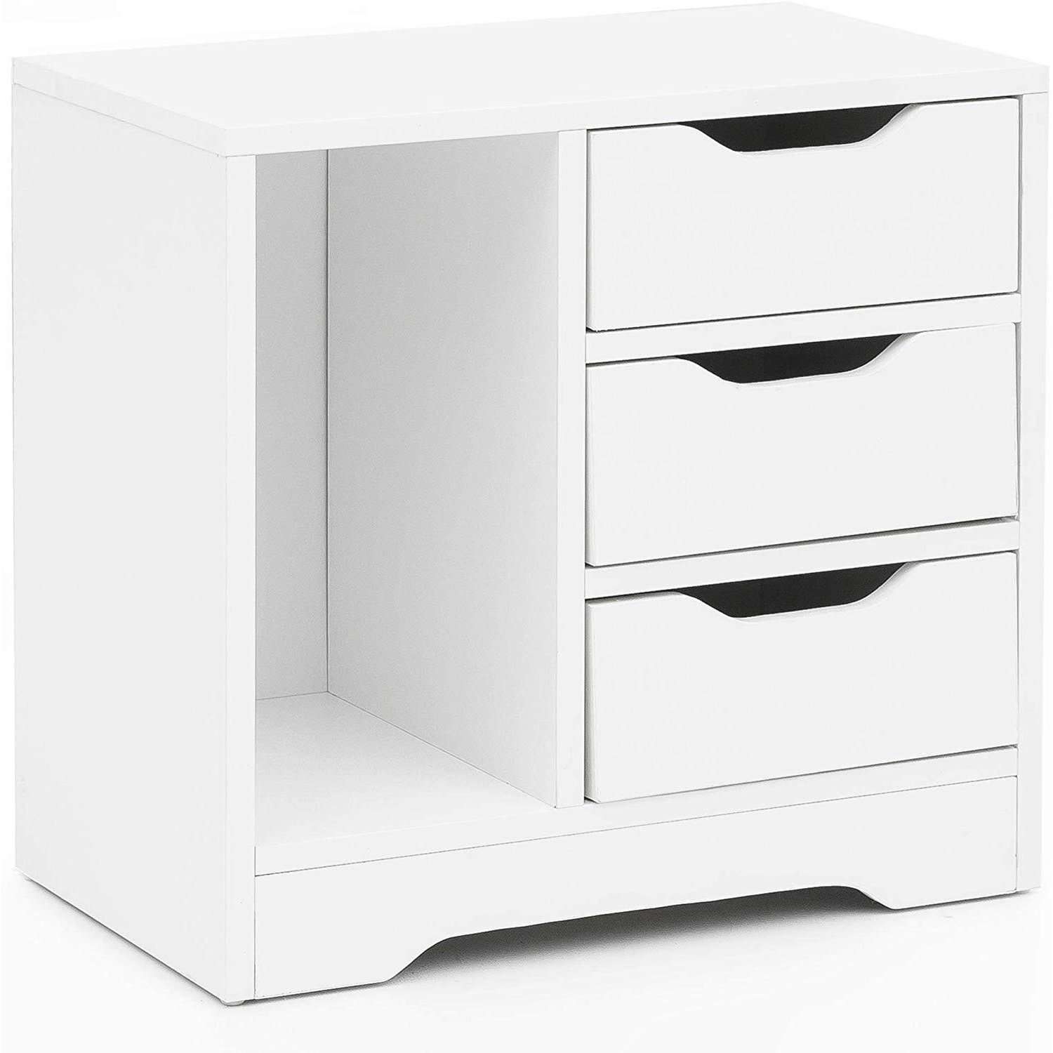 Nancy's Benfeito Nachtkastje - Bijzettafel - Ladekastje - Wit - ± 50 x 30 x 50 cm