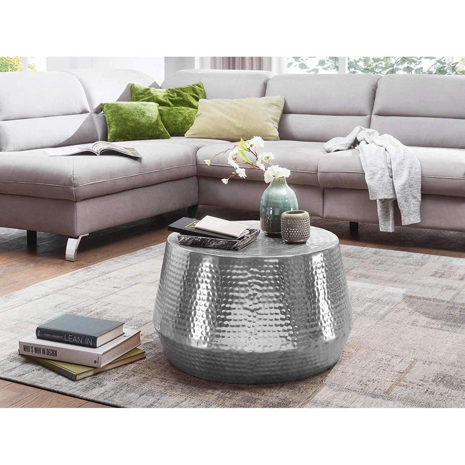 Nancy's Aluminum Coffee Tables - Living room table - Silver - 60 x 36 x 60 cm