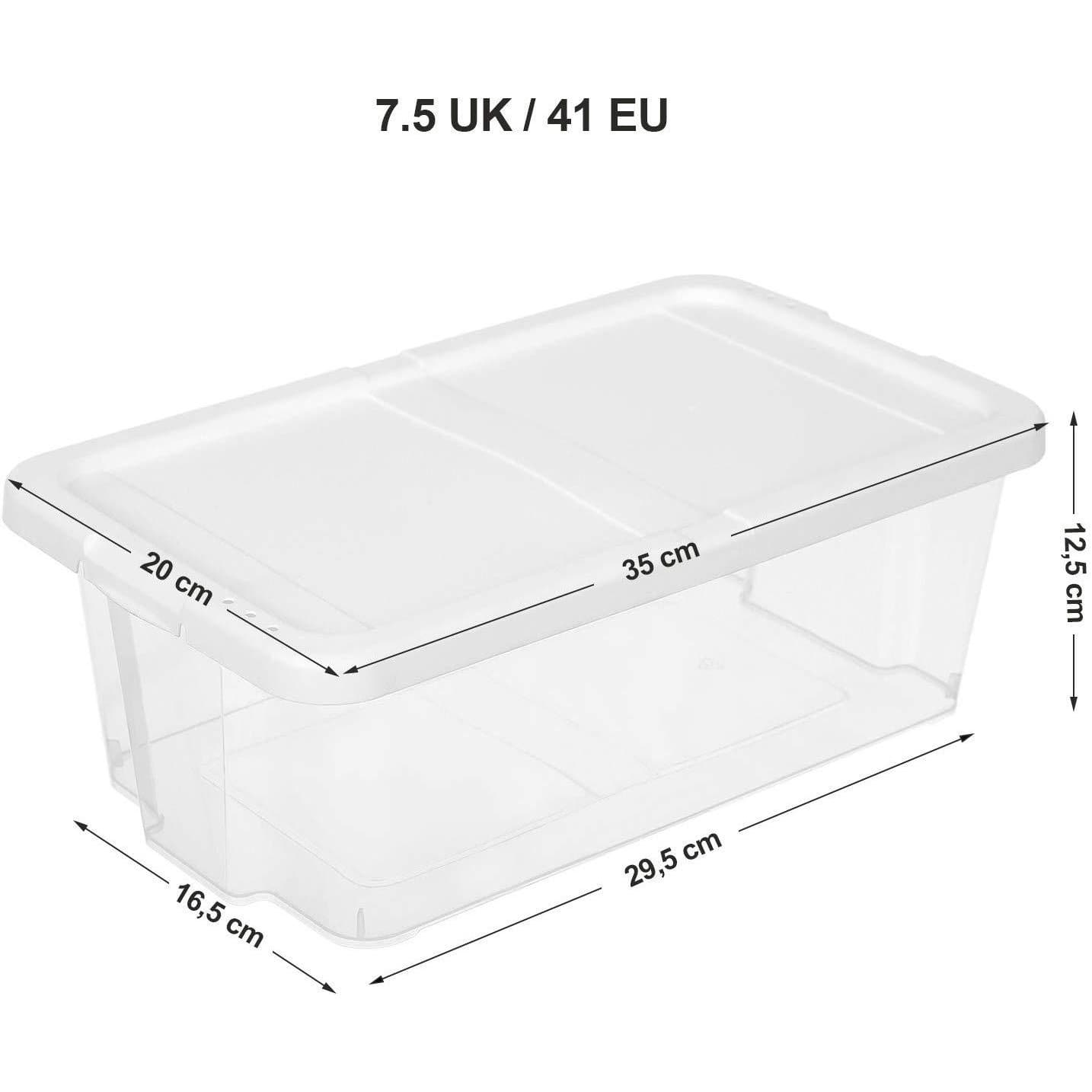 Nancy's  Schoenendoos - Set van 12 - Transparante Opbergdoos  - Plastic Deksel - 35 x 20 x 12,5 cm