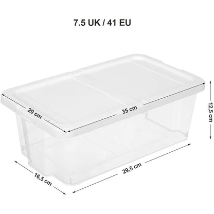 Nancy's  Schoenendoos - Set van 12 - Transparante Opbergdoos  - Plastic Deksel - 35 x 20 x 12,5 cm