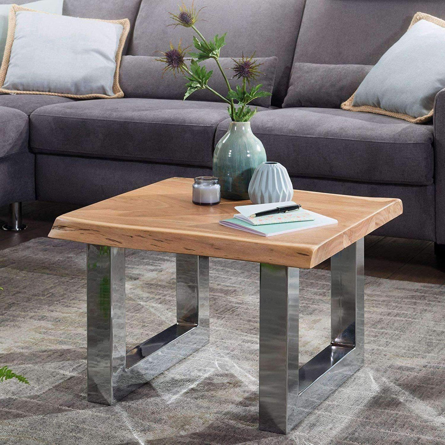 Nancy's Salontafel - Bijzettafel - Massief Houten - 58 x 40 x 60 cm