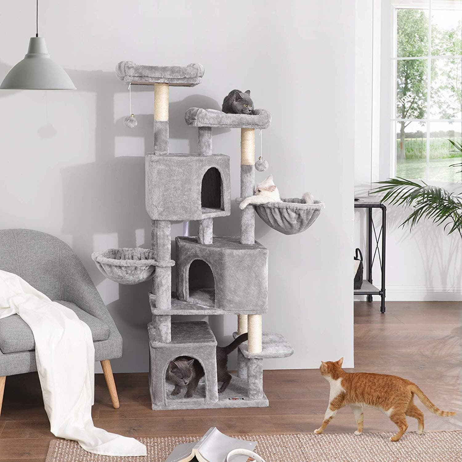 Nancy's Kattenboom met 3 kattengrotten - 164 cm - Kattenhuis - Krabpaal - Kattenboom - Katten Krabpalen