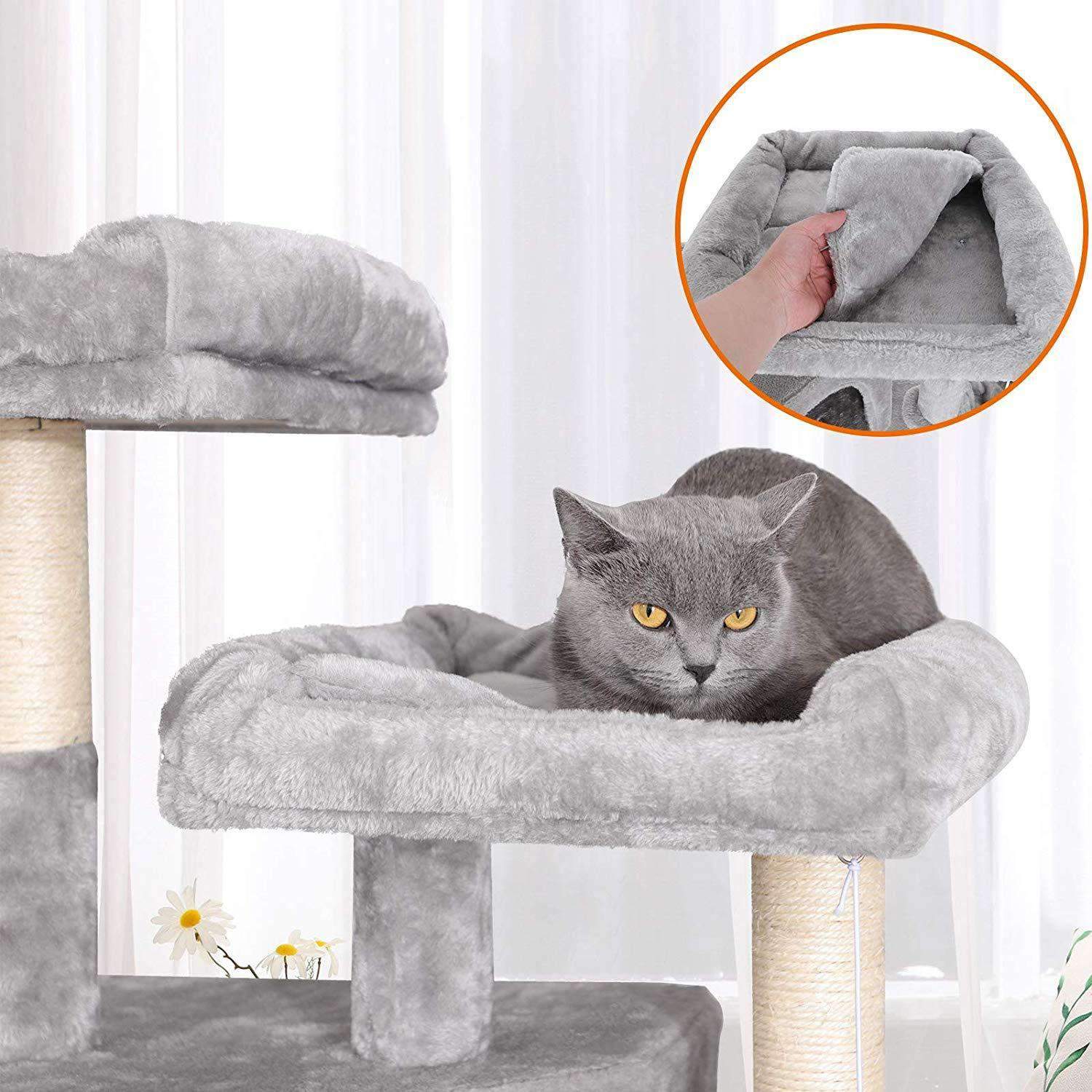 Nancy's Kattenboom met 3 kattengrotten - 164 cm - Kattenhuis - Krabpaal - Kattenboom - Katten Krabpalen
