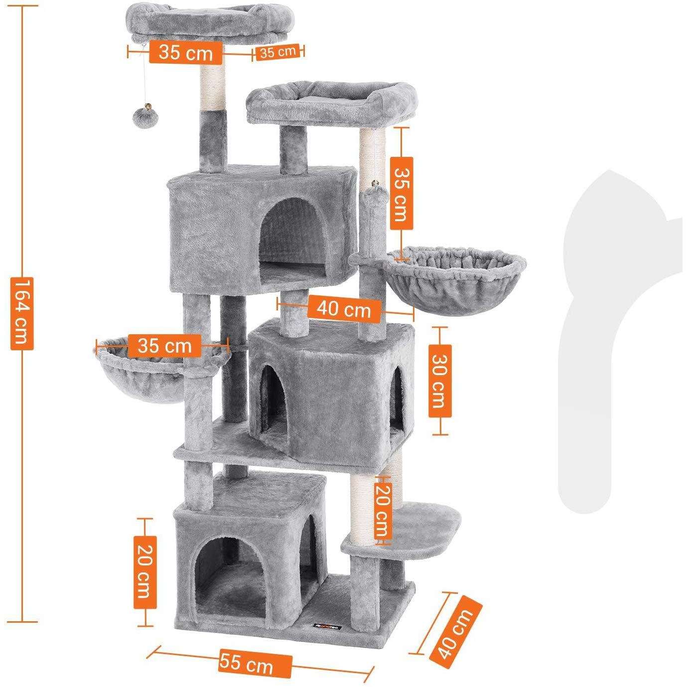 Nancy's Kattenboom met 3 kattengrotten - 164 cm - Kattenhuis - Krabpaal - Kattenboom - Katten Krabpalen