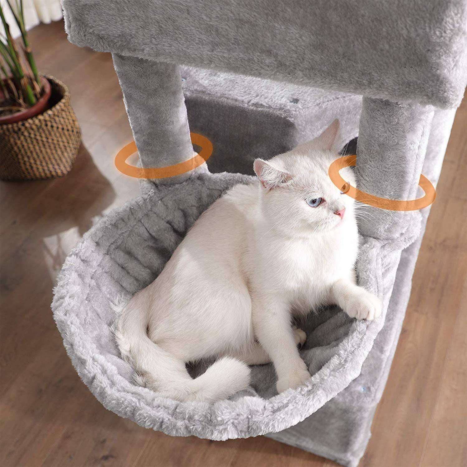 Nancy's Kattenboom met 3 kattengrotten - 164 cm - Kattenhuis - Krabpaal - Kattenboom - Katten Krabpalen