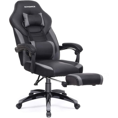 Nancy's Gaming Chair - Chaise de bureau avec repose-pieds - Noir-gris