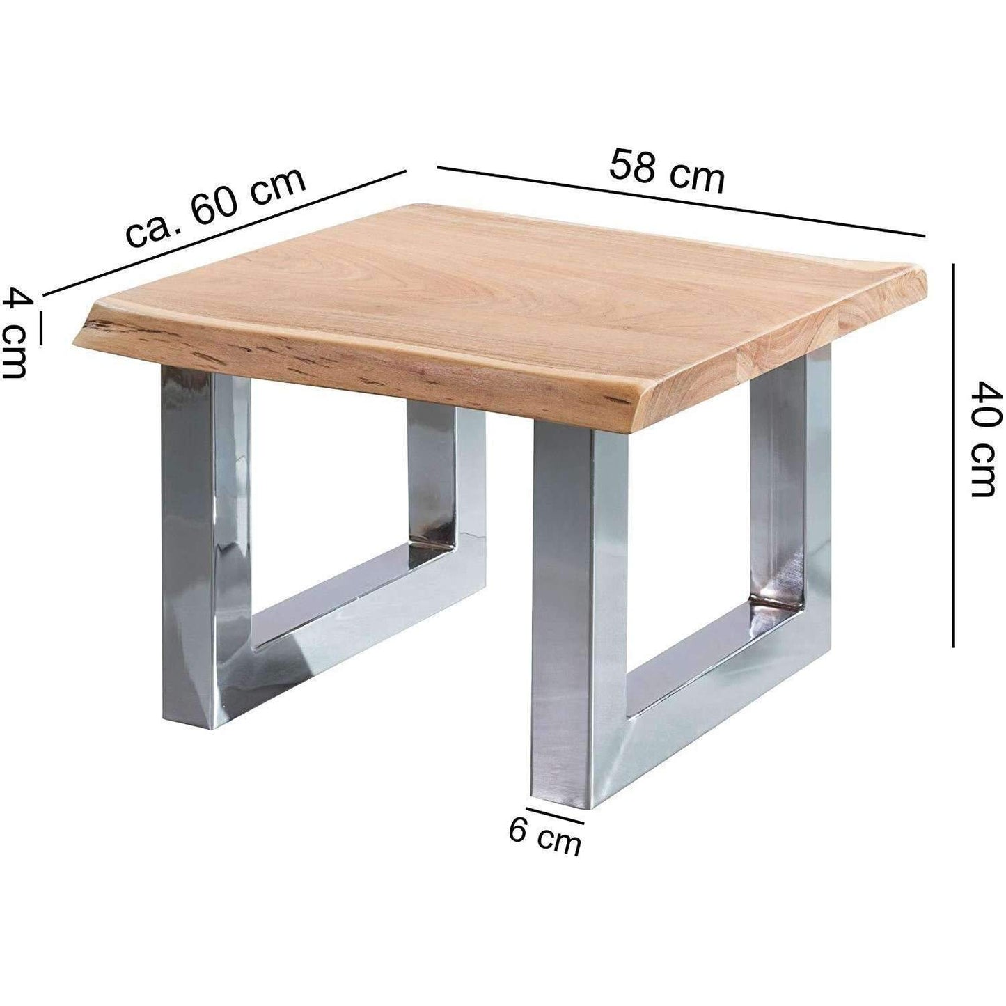 Table basse de Nancy - Table d'appoint - Bois massif - 58 x 40 x 60 cm