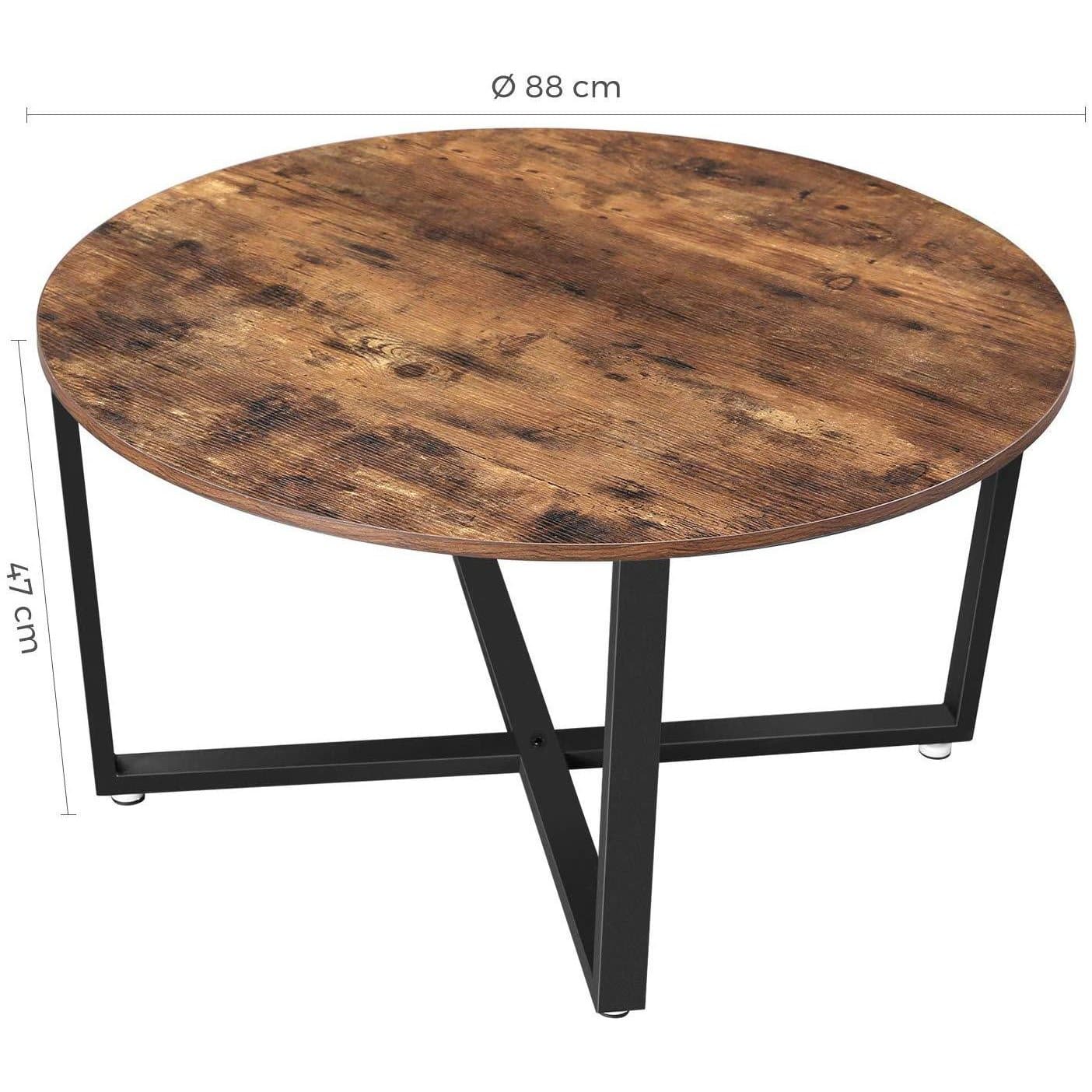 Nancy's Ronde Salontafel - Industriële Stijl - Bijzettafel - Koffietafel - ± Ø 90 x 45 cm