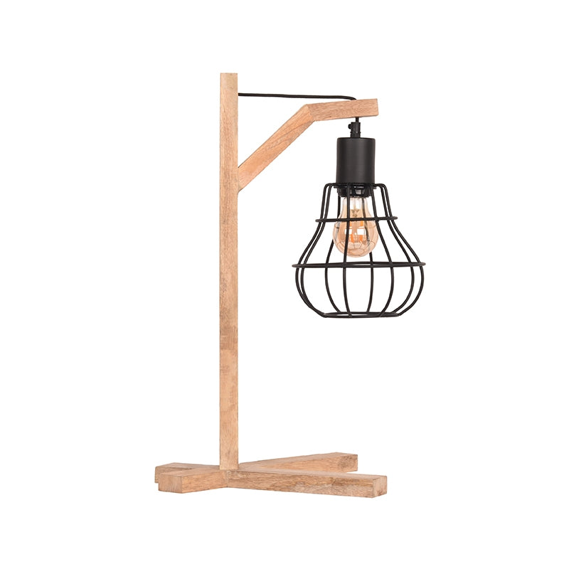 LABEL51 Tafellamp Drop - Tafelverlichting - Zwart - Mangohout